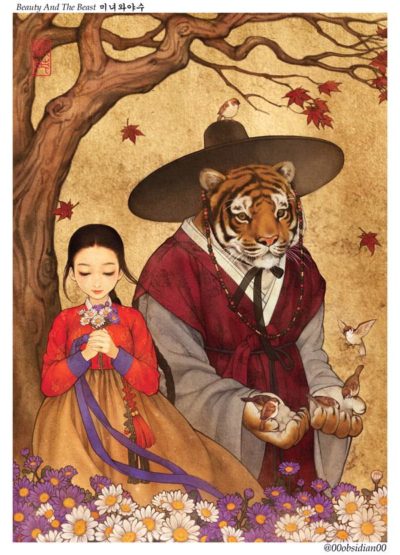 western_folktales_korean_illustration_beauty_and_the_beast