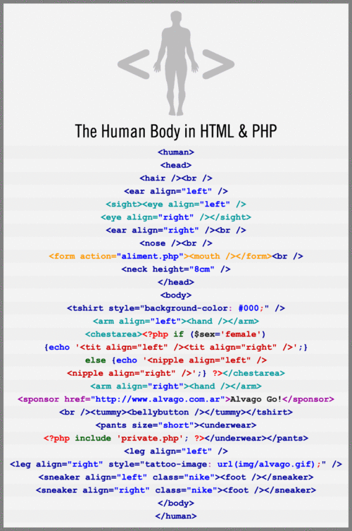 The Human Body in HTML and PHP